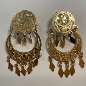 14 karat yellow gold chandelier earrings